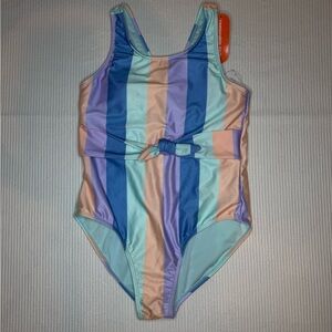 Wonder Nation Multicolor Striped Kids Swim One Piece